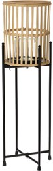 Home & Styling lanterne bambou sur pied éclairage d'ambiance 19x19x25cm