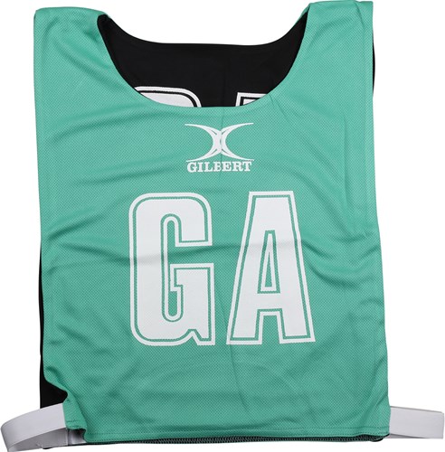 Gilbert chasubles de netball réversibles - Large - vert noir polyester