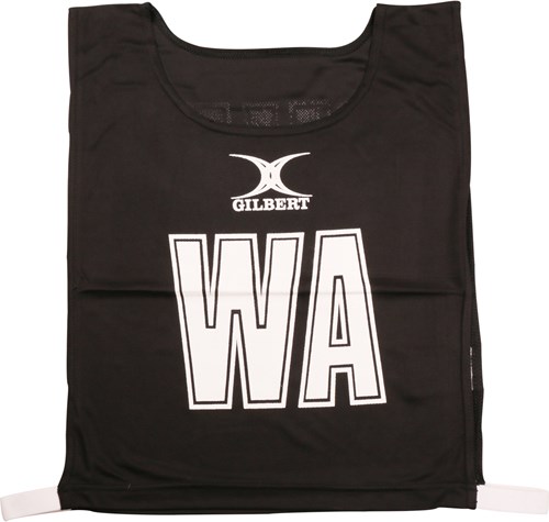Gilbert chasubles de netball - Large - noir - polyester respirant
