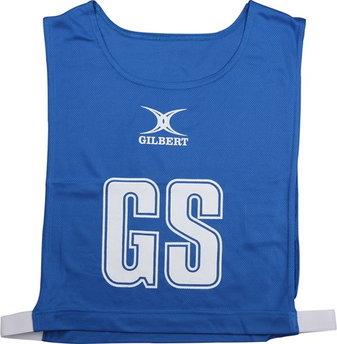 Gilbert chasubles de netball - Large - bleu - polyester respirant