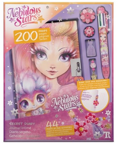 Nebulous Stars journal secret avec cadenas et activités créatives