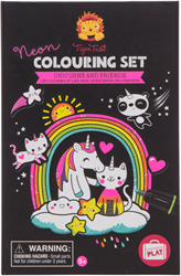 Tiger Tribe set de coloriage néon licornes et amis boîte créative enfants