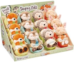 Nici peluche Sleeping Pets animaux en peluche avec panier 12 pièces