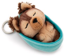 Nici porte-clés chien yorkshire terrier 8cm panier peluche jouet
