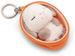 Nici porte-clés agneau Sleeping Pets 8cm panier abricot vert