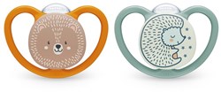Nuk sucette Airflow Day & Night silicone 18-36M ours hérisson set