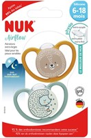 Nuk sucette Airflow Day & Night silicone 6-18M ours hérisson set-2