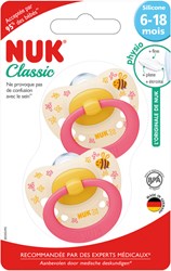 Nuk sucette silicone 6-18 mois motif abeille - tétine bébé