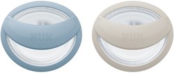 NUK sucette en silicone bébé bleu crème 0-9 mois 2 pièces sans BPA