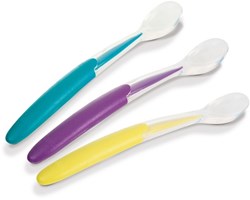 Nuk cuillère d'alimentation bébé silicone set 3 pièces sans BPA multicolore