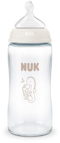 Nuk biberon verre 240ml anti-colique 3M+ hippocampe contrôle température