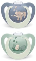 Nuk - First Choice Night - Pacifiers (2) - Sil - 0-6M - Hippo/Koala (was NU-10730708)