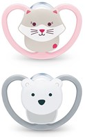 Nuk sucette bébé silicone 18-36M Cat PolarBear orthodontique aérée