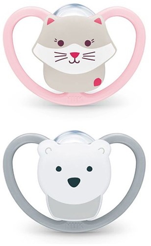 Nuk sucette bébé silicone 18-36M Cat PolarBear orthodontique aérée