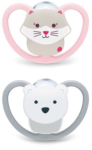 Nuk sucette bébé silicone 6-18 mois Cat PolarBear aérée