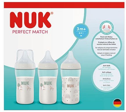 Nuk lot de biberons - biberons anti-coliques 3x260ml - Rainbow Sheep-2