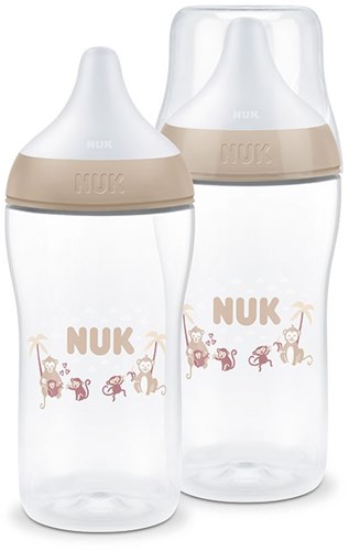 Nuk - Perfect Match - Twin Set Bottle - PP - 3M+ M - Monkey (was NU-10225309)