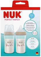 Nuk - Perfect Match - Twin Set Bottle - PP - 3M+ M - Monkey (was NU-10225309)-2