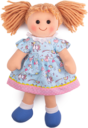 BigJigs poupée Olivia medium - poupée bébé tissu doux 34cm licorne