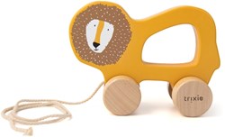 Trixie jouet à tirer en bois - lion en bois FSC - jouet bébé jaune