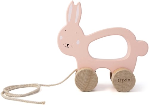 Trixie jouet à tirer en bois lapin - certifié FSC - jouet bébé Mrs. Rabbit
