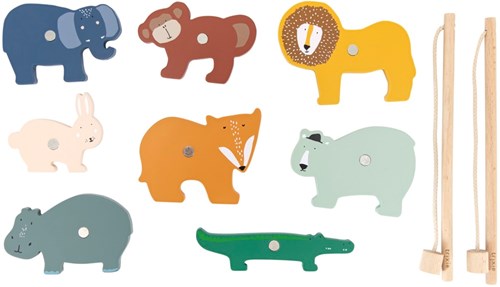 Trixie Jeu de pêche en bois - Jeu de canne magnétique FSC bois - Jouet éducatif