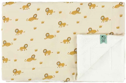 Trixie couverture bébé polaire 75x100cm jaune - Lively Lion plaid douillet