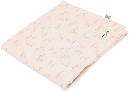 Trixie lange en mousseline textile bébé 110x110cm Rosy Rabbit coton rose