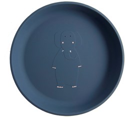 Trixie assiette en silicone pour enfants - Mrs. Elephant - bleu - vaisselle enfant - sûre et durable