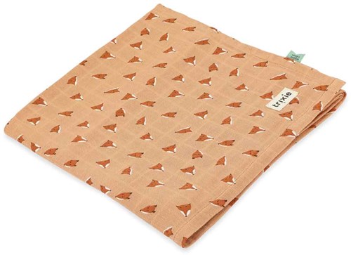 Trixie lange en mousseline textile bébé 110x110cm - Fierce Fox orange