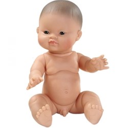Paola Reina Gordi Poupée Bébé Garçon Yeux d'Amande - 34 cm