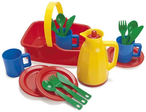 Dantoy set de pique-nique panier en plastique 18 pièces pour enfants
