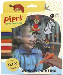 Kinderboeken Ensemble de peinture pour fenêtres Pippi pour s'amuser à peindre