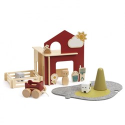 Micki ferme en bois set de jeu - monde de jeu ferme 21 pièces