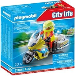 Playmobil City Life moto d'urgence jouet avec gyrophare 71205