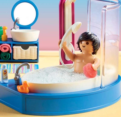 Playmobil Dollhouse salle de bain jouet avec baignoire et accessoires-3