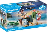 Playmobil jouet pirate Starter Pack avec alligator et coffre au trésor