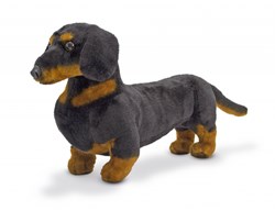 Melissa & Doug chien teckel en peluche - jouet réaliste noir brun