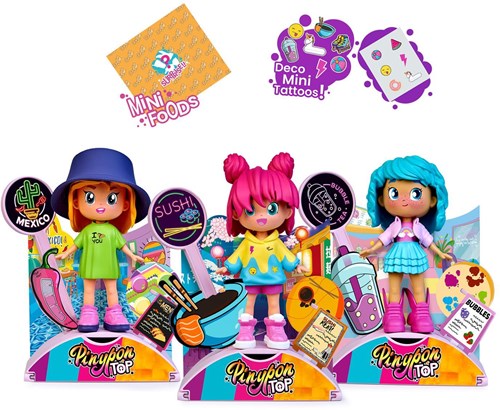 Pinypon poupée Foodie Girl 11cm - mini poupée colorée jouet