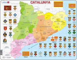 Larsen puzzle - Carte politique de la Catalogne - jouet éducatif - 70 pièces