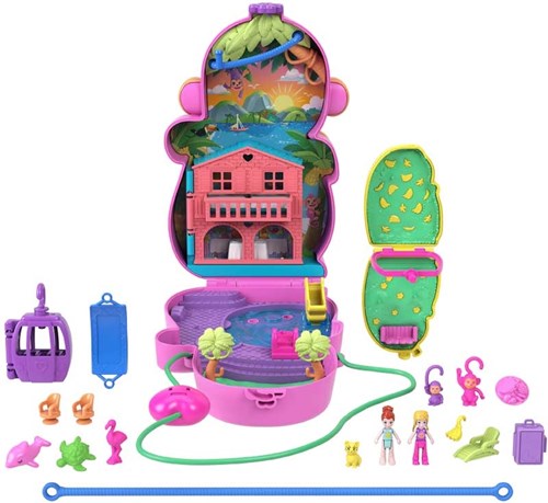 Mattel Polly Pocket Maman Singe et Bébé Jungle - Coffret Animaux-3