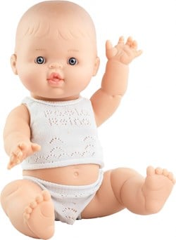 Paola Reina poupée bébé Gordi garçon blanc sous-vêtements 34 cm - parfum vanille