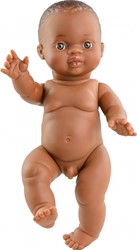 Paola Reina poupée bébé Gordi garçon foncé 34cm poupée vinyle
