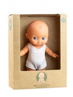 Paola Reina poupée bébé Mini Pancha - grenouillère blanche et yeux gris 28cm
