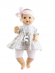Paola Reina poupée Sonia à carreaux rose 36cm sans mécanisme