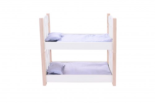 Angel Sports lit superposé pour poupées bois gris-blanc avec literie incluse-2