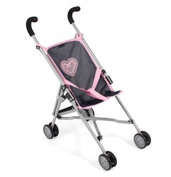 Bayer Chic 2000 poussette poupée Roma bleu foncé cœur jouet poussette