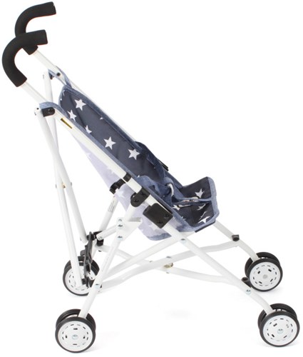 Bayer Chic 2000 poussette poupée Roma bleu marine étoiles jouet enfant-3