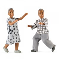 Lundby figurines maison de poupée papi & mamie Nikki - set jouet maison de poupée
