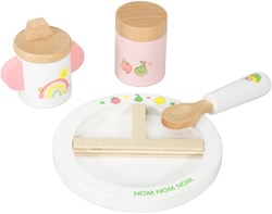 Heless set d’alimentation poupée bois fruits 4 pièces accessoire jouet